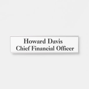 Naambord CFO hangend deur bord Deurbordje
