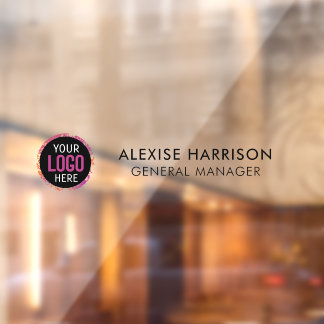 Naambord Kantoor Deur Zakelijk Logo Modern Wit Raamsticker