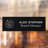 Naambord | Zakelijk logo Zwart Raamsticker (Vel 2)