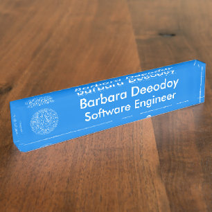 Naambordje Blauwe Bureaublad Software Engineer