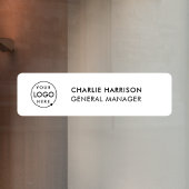 Naambordje Kantoor Deur Zakelijk Logo Modern Wit Raamsticker