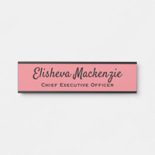 Naambordjes voor kantoordeur Plaatbord - Roze