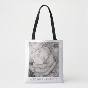 Naamgenoot magnolia, bloemen, stof, katoen en hand draagtas