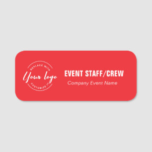 Naamkaartje voor evenementenpersoneel met bedrijfs naamplaatje