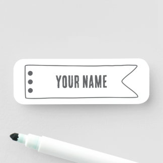 Naamlabel met lintframe naamplaatje