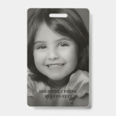 Naamlabel voor kindpersoonlijke foto badge (Achterkant)