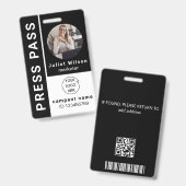 naamlabels qr-code media pers id-badge badge (Voor- en achterkant)