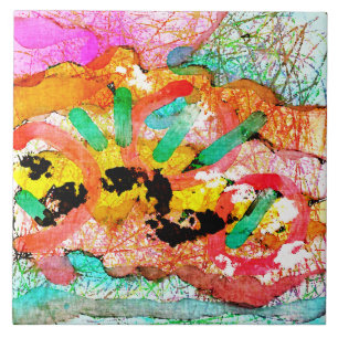 Naamloze Abstracte digitale schilderkunst 2 Tegeltje