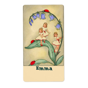 Naamplaat / Bookplate Stickers met Vintage Afbeeld