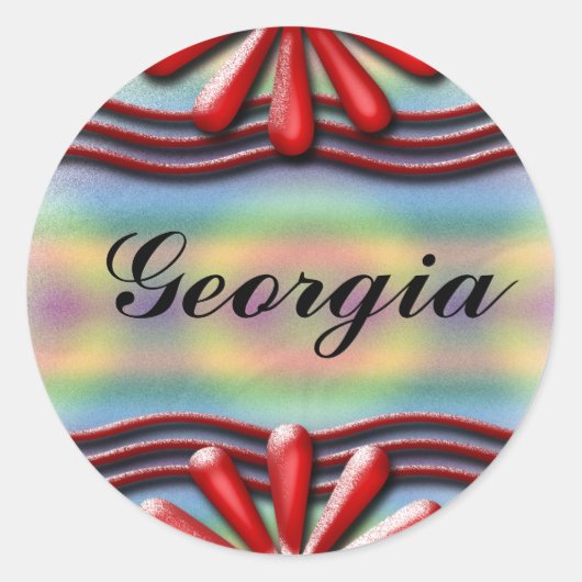 Naamplaat Rood Ronde Sticker (Voorkant)