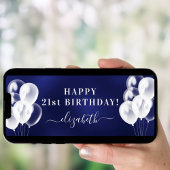 Naamschrift voor de Birthday marvy blue ballonnen Poster