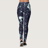 Naamscript schattig cool marine goud witte stip fe leggings (Achterkant)