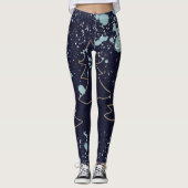 Naamscript schattig cool marine goud witte stip fe leggings (Voorkant)