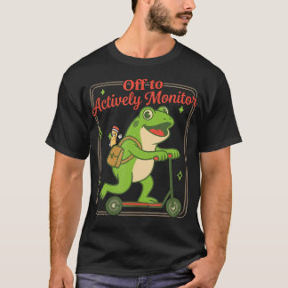 Naar actief monitoren van kikker-testdag-testdag t-shirt