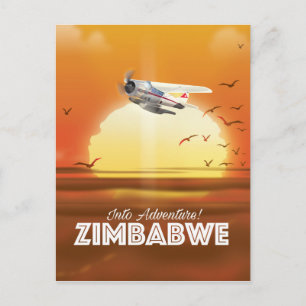 Naar Avontuur! Zimbabwe reisposter Briefkaart