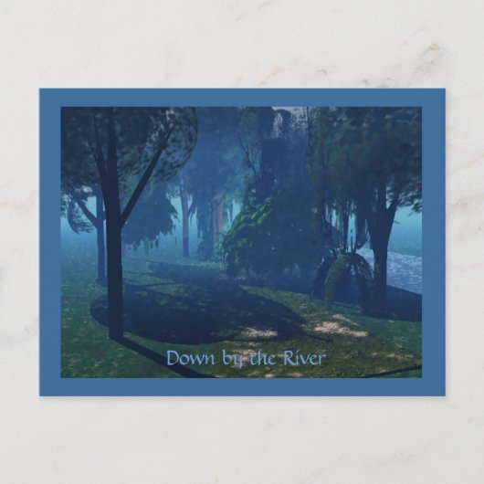 Naar beneden bij de rivier briefkaart (Voorkant)