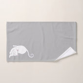 Naar beneden gericht Kat op lichte grijze doekset Bad Handdoek (Handdoek)
