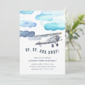 Naar boven en weg | Uitnodiging voor een  vliegtui (Staand voorkant)