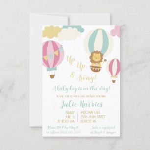 Naar boven, naar boven en weg! Een baby jongen is  Kaart