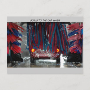 Naar de auto gaan briefkaart