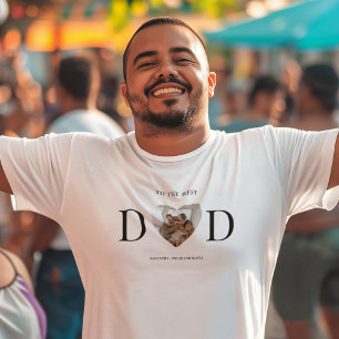Naar de beste Dad Custom Heart Photo T-shirt