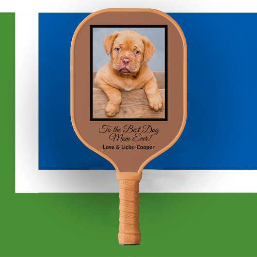 Naar de beste hond moeder ooit aangepaste foto en  pickleball paddle