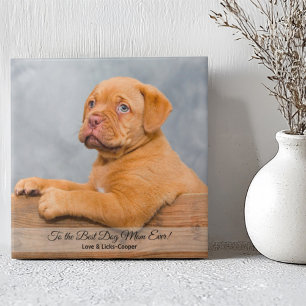 Naar de beste hond moeder ooit aangepaste foto en tegeltje
