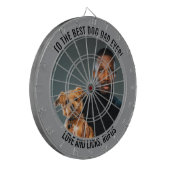 Naar de beste hond vader ooit aangepaste foto en t dartbord (Voorkant Links)