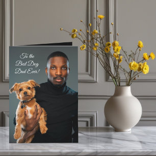 Naar de beste hond vader ooit aangepaste foto en t feestdagen kaart