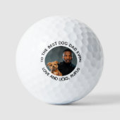 Naar de beste hond vader ooit aangepaste foto en t golfballen (Voorkant)