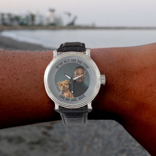 Naar de beste hond vader ooit aangepaste foto en t horloge