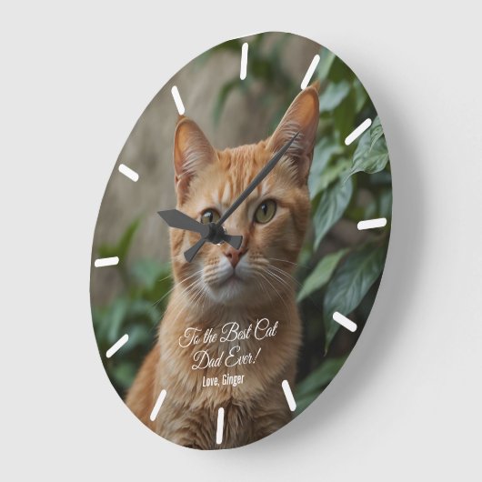 Naar de beste kat-pap ooit aangepaste foto grote klok (Hoek)