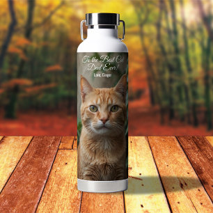 Naar de beste kat-pap ooit aangepaste foto waterfles