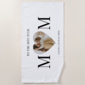 Naar de beste moeder foto hart strandlaken (Voorkant)