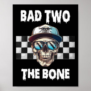 Naar de Bone Birthday Halloween Skeleton Boy Toddl Poster