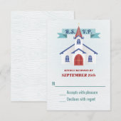 Naar de Chapel Wedding RSVP Kaart (Voorkant / Achterkant)