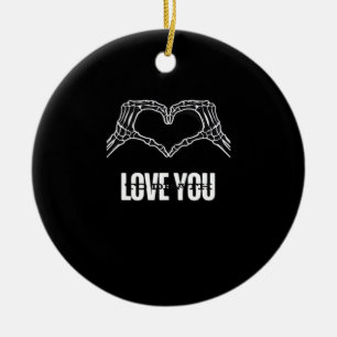 Naar de dood - Skeleton Heart Hands Classic Keramisch Ornament