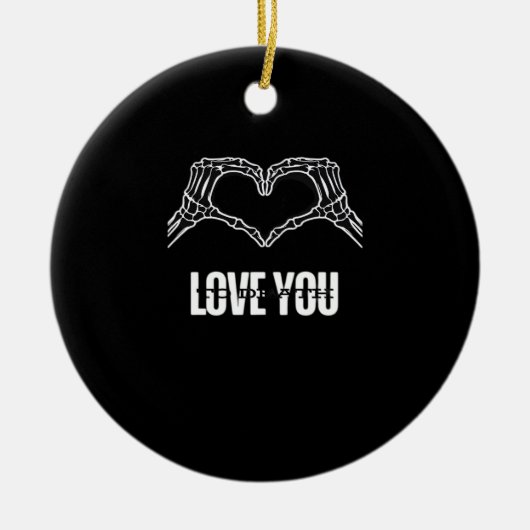 Naar de dood - Skeleton Heart Hands Classic Keramisch Ornament (Voorkant)