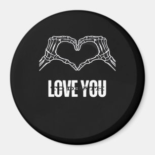 Naar de dood - Skeleton Heart Hands Classic Magneet