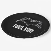 Naar de dood - Skeleton Heart Hands Classic Papieren Bordje (Gekanteld)