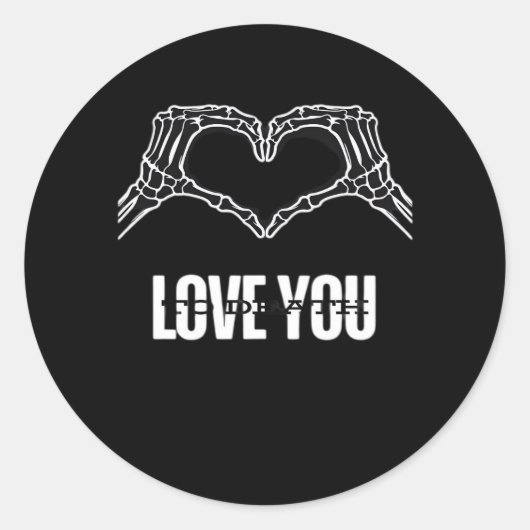 Naar de dood - Skeleton Heart Hands Classic Ronde Sticker (Voorkant)