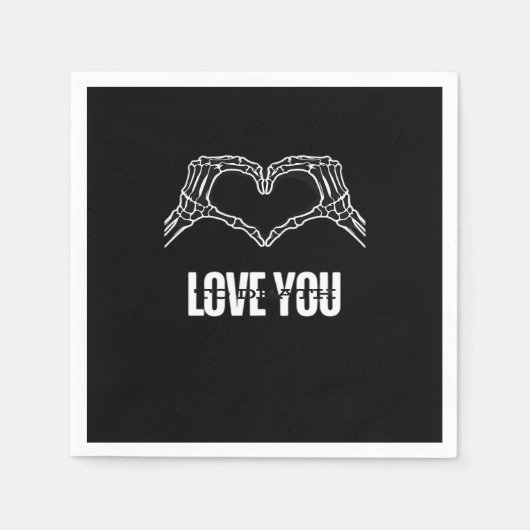 Naar de dood - Skeleton Heart Hands Classic Servet (Voorkant)