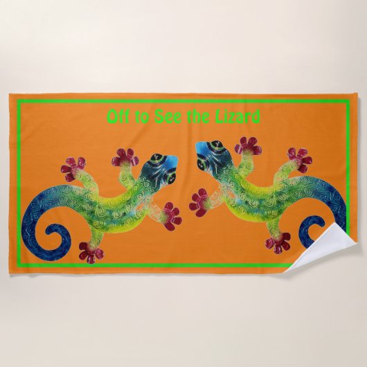 Naar de hagedis strandlaken (Voorkant)