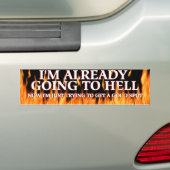 Naar de hel bumpersticker (Op auto)