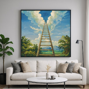 Naar de hemel - Surrealistische illustratie Stijl Poster