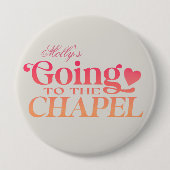 Naar de Kapel - Aangepast Bruidsfeest Design Ronde Button 4,0 Cm (Voorkant)