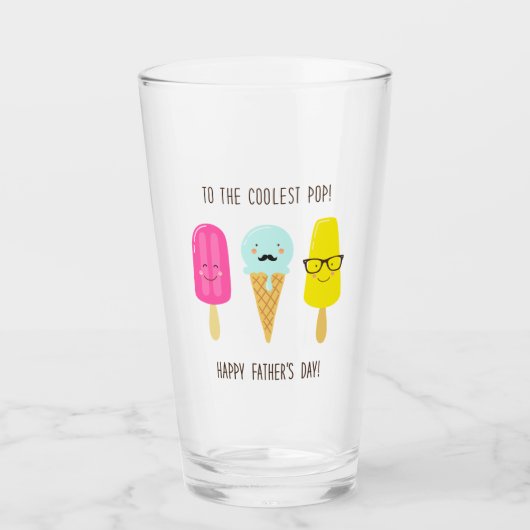 Naar de koelste Pop - Vaderdag Glas (Voorkant)