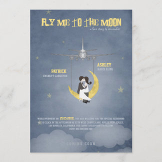 Naar de maan 2 - Poster met films - bruiloft Kaart