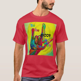 Naar de maan en naar achteren t-shirt