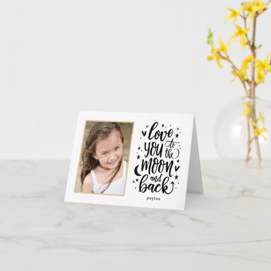 Naar de maan en terug BEWERKBARE KLEUR Moederdag Kaart (Gele Bloem)